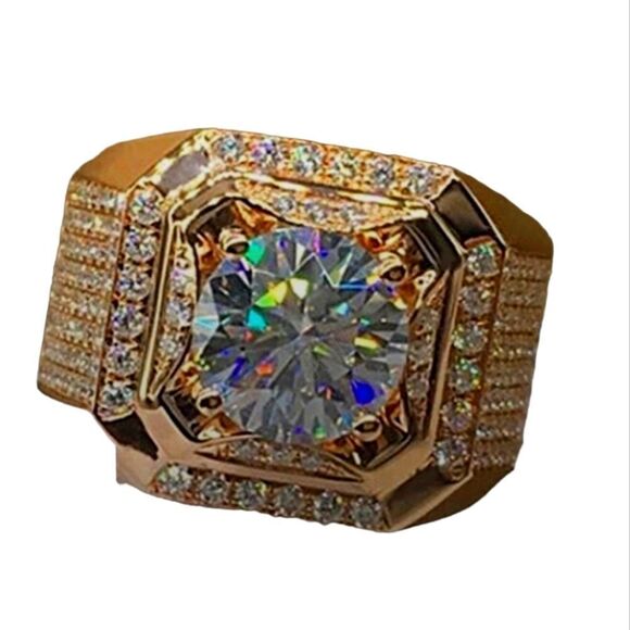 Men's Ring‎ 18k Filled Rose Gold NWOT size 12.75 - Picture 1 of 13